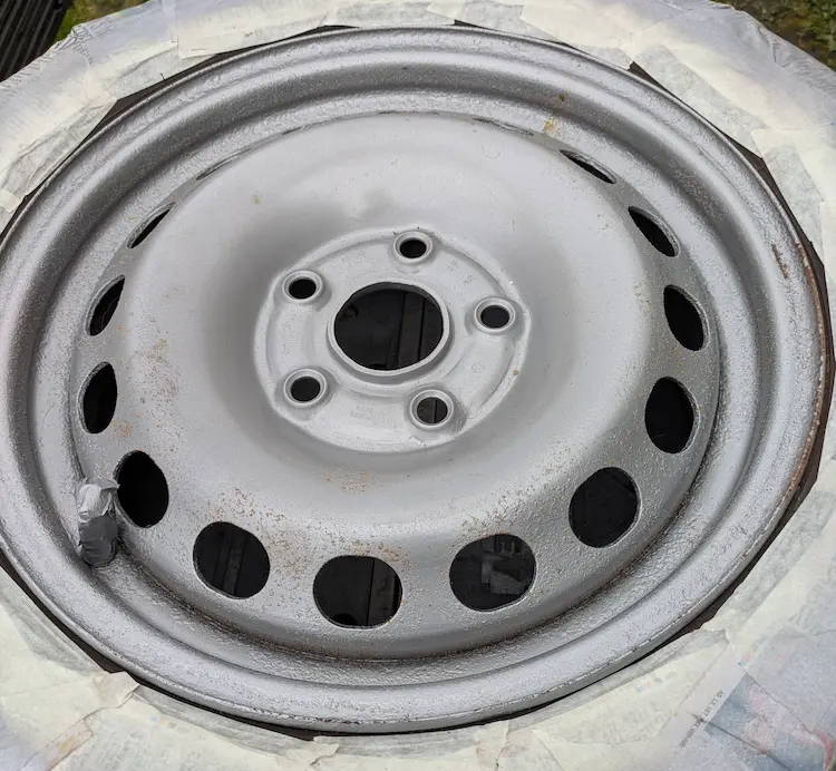Rusty wheels through paint