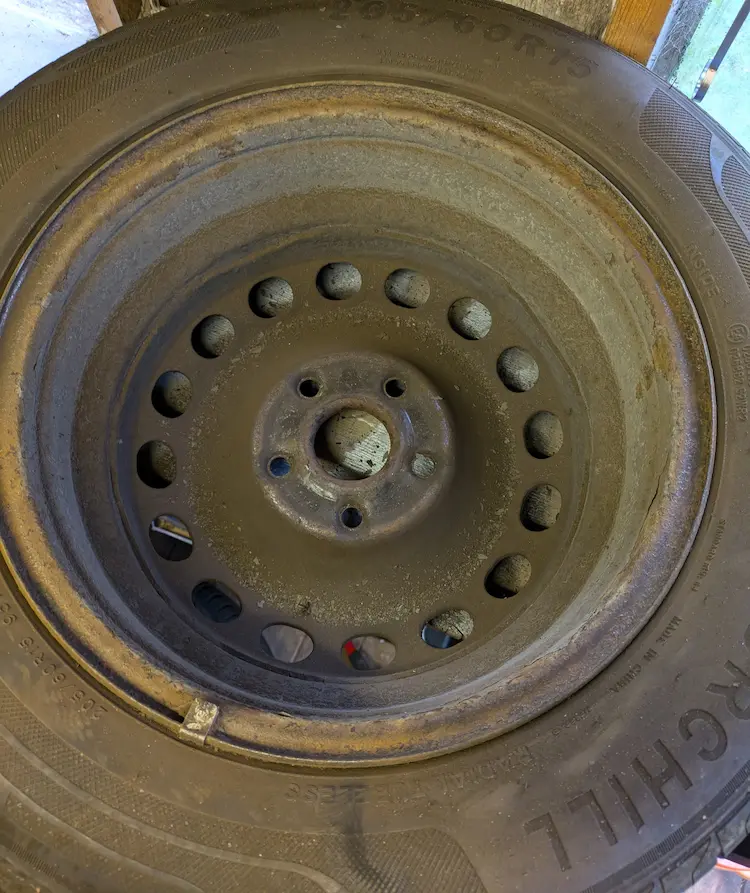 Rusty steel wheel 5x112 PCD (rear)