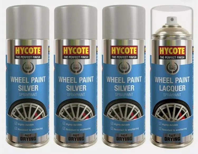 Hycote Silver spray paint and lacquer for wheels